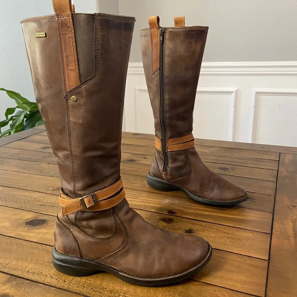 Merrell Cinnamon Waterproof Brown Leather Tall Boots Womens 6 J56034